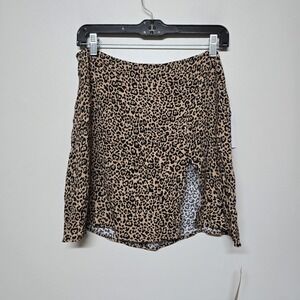 Reformation "Margot" Women's High Waisted, Flounced Animal Print Skirt Sz 10 NWT